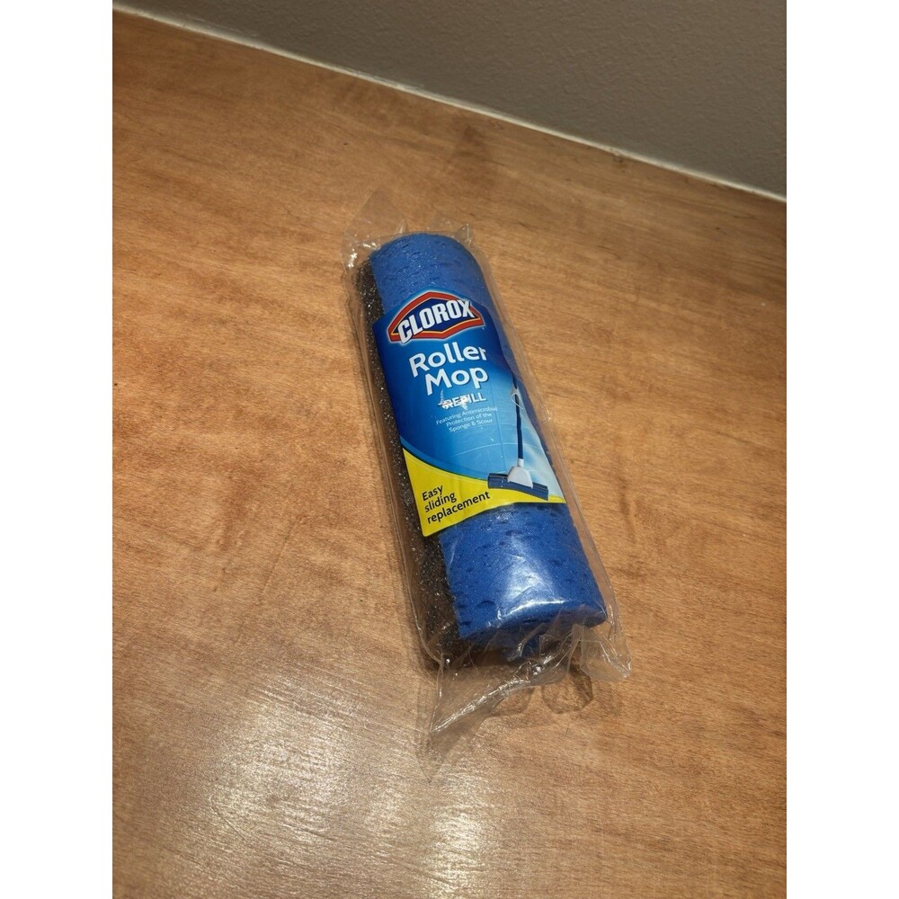 Clorox ROLLER MOP REFILL Anti-Microbial Blue Easy Slide Replacement Sponge NEW